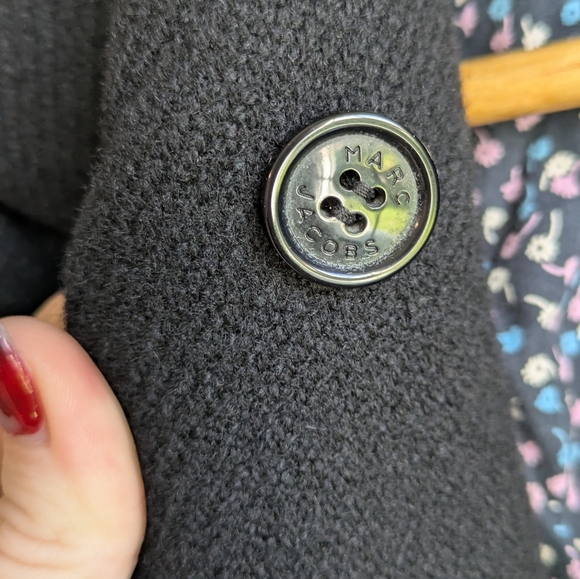Marc Jacobs Black Double-Breasted Long Coat Size 4 - Picture 8 of 10